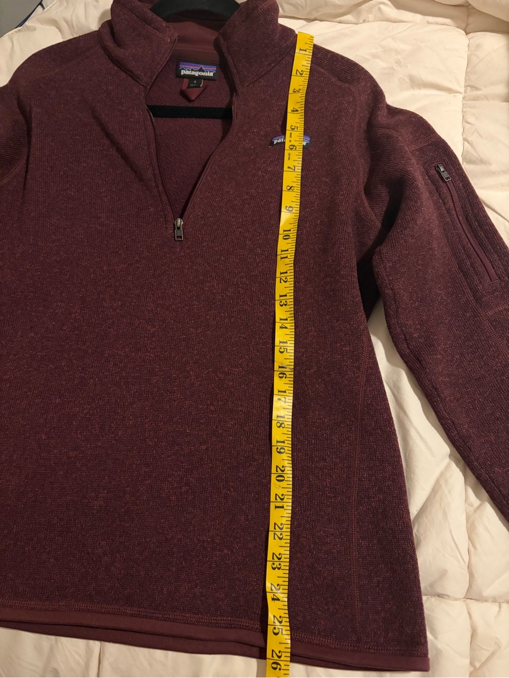 Patagonia Men's Zip-Up Fleece Sweater - Burgundy - Picture 5 of 9